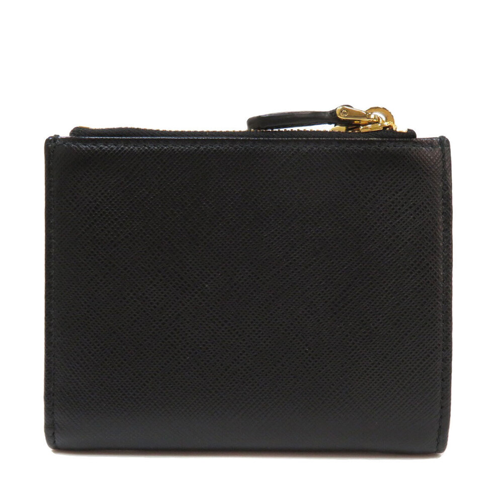 Prada Saffiano Wallet fold Bi Leather Black